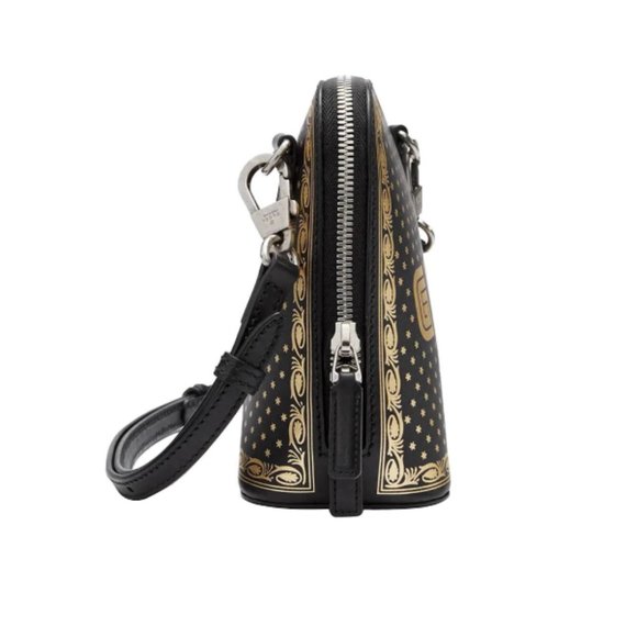 NEW! Gucci Black Guccy Sega Script Dome Mini Crossbody Bag for Women - Picture 4 of 8